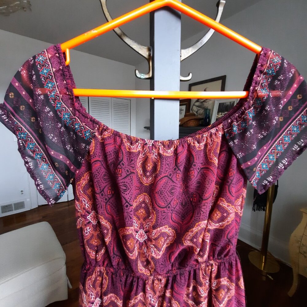 Midi Boho inspired romantic dress, with empire waist, Monteau - Picture 5 of 8